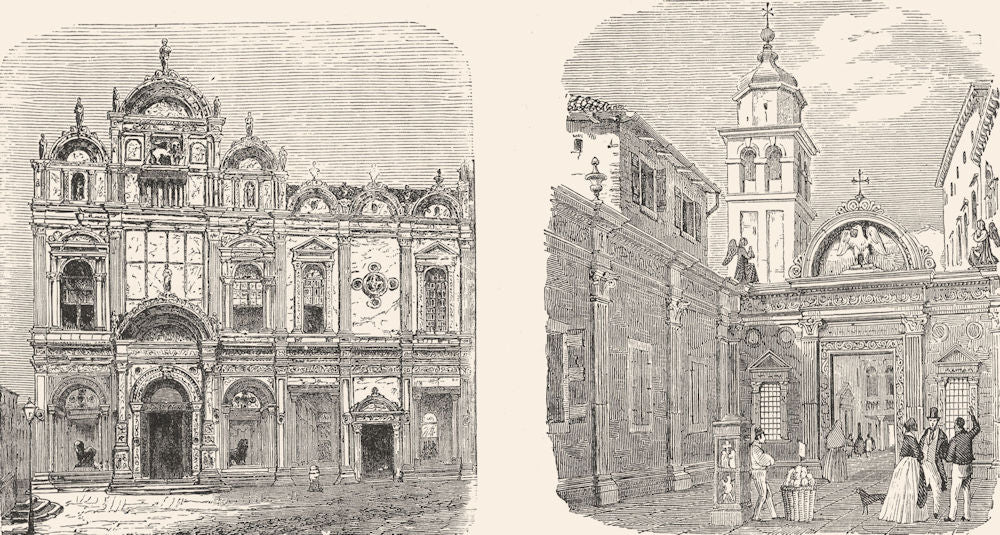 VENICE. Scuola San Marco; Giacomo Evangelista 1880 old antique print picture